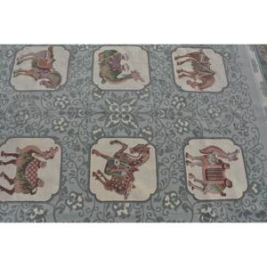 พรมตุรกีวินเทจคลาสสิกสีเขียวเบจ7.9 x 10.2ft แฮนด์เมดผ้ากำมะหยี่รูปสี่เหลี่ยมผืนผ้าการเย็บปะติดปะต่อกันสำหรับห้องนั่งเล่นยางขนสัตว์ใหม่ - Product Image 5