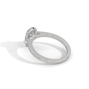 แหวนเพชรทรงลูกแพร์ 1 กะรัต ได้รับการรับรองจาก IGI เพชรเพาะเลี้ยง แหวนหมั้นทอง 14K ประดับเพชรด้านข้าง เครื่องประดับชั้นดี - Product Image 4