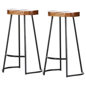 Sedia da bar moderna semplice in legno con sgabello da bar con sedie da soggiorno in legno massello e artigianato in metallo tavoli da bar sedie da hotel per Hotel
