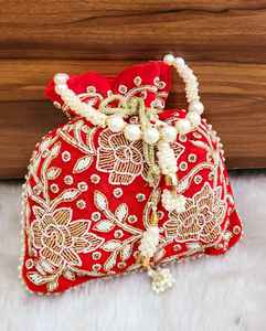 <b>Wedding</b> <b>Gift</b> Handbag Coin Pouches <b>Wedding</b> <b>Gift</b> <b>Bag</b> Best Price <b>Bag</b> Handmade Embroidery Work Ethnic Potli <b>Bag</b> Indian Women - Product Image 6