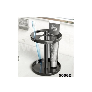 Porte-brosse à dents de salle de bain en acier inoxydable noir Design ventilé convient aux brosses à dents électriques et au support de rangement - Product Image 1