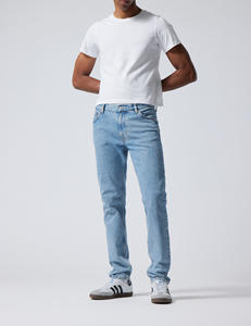 Nuevos Pantalones Vaqueros Rectos Vintage de Moda al por Mayor con Logotipo Personalizado, Jeans de Mezclilla Desgastados de Corte Ajustado para Hombre, Pantalones de Lavado Claro - Product Image 4