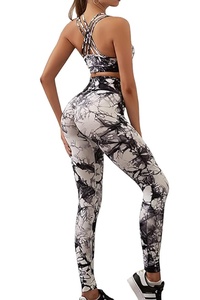 Women's <b>Tie</b> <b>Dye</b> Workout <b>Sets</b> 2 Pieces Seamless High Waist Yoga Leggings with Sports Bra Gym Outfit Clothes - Product Image 5