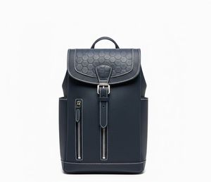 Sac à dos d'affaires en cuir PU de qualité supérieure pour hommes avec rabat géométrique |   Sac de voyage et de bureau pour ordinateur portable fin - Product Image 1