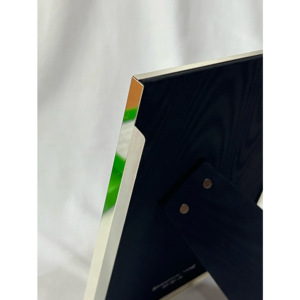 Cadre photo en verre encadré de métal argenté en acier inoxydable, design personnalisable, tendance, artisanat AK, pour la maison/la table de mariage - Product Image 4