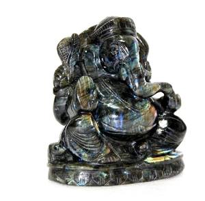 ESTATUILLA tallada a mano de labradorita de cristal curativo, escultura de Ganesha, Gema India - Product Image 6