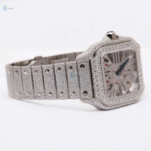 Xuất khẩu chất lượng độc quyền hoàn toàn trắng Iced ra moissanite kim cương Xem với sang trọng vàng trắng mạ cho nam giới có sẵn để bán - Product Image 6