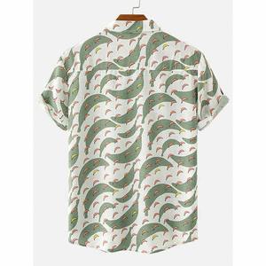 2025 Trend Casual Summer Wear Custom Pattern Digital Print Button up Long Sleeve <b>Men's</b> Beach <b>Hawaiian</b> <b>Shirt</b> - Product Image 2