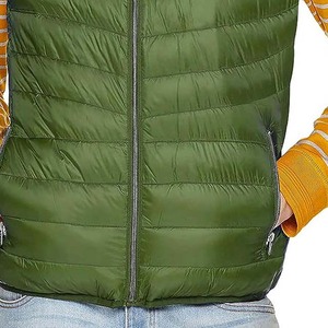 New Arrival Men's Winter Quilted Canvas Sleeveless Puffer Vest Custom Logo Front Plus Size Breathable <b>Waistcoat</b> Stand Collar OEM - Product Image 6