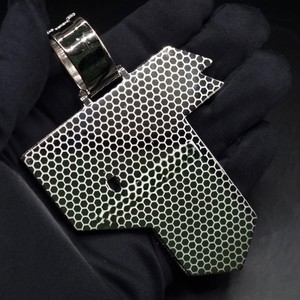 Joyería Hiphop de Plata 925, Colgante Personalizado de Moissanita con Corte Esmeralda, Chapado en Rodio, Estilo Iced Out para Hombre - Product Image 3