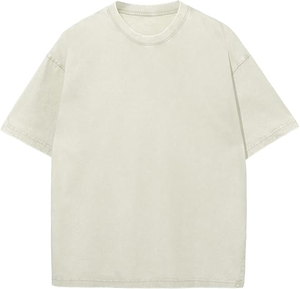 เสื้อยืดคอตตอน 100% สไตล์วินเทจ ล้างสีแบบแอซิดวอช พิมพ์ลายตามสั่ง ทรงหลวมไหล่ตก สตรีทแวร์ เสื้อยืดโอเวอร์ไซส์ ลุคดิสเทรส - Product Image 4