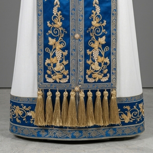 Conjunto de Vestimenta de Diácono Ortodoxo Blanco y Azul con Bordado de Hilos Dorados, Estichario, Orarion, Túnica Litúrgica, Venta al por Mayor - Product Image 4