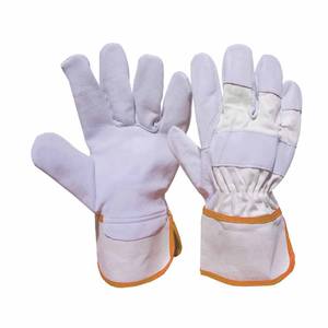 Guantes de Trabajo de Cuero de Grano de Vaca al por Mayor, Guantes Industriales de Seguridad Resistentes, Guantes de Construcción Canadienses para Trabajos Pesados, Guantes Domésticos - Product Image 5
