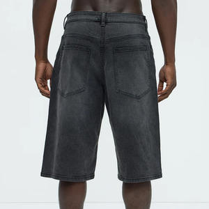 Custom Vintage Washed Solid Men Jean Shorts Casual Hasta la rodilla Baggy Denim Shorts Custom Jorts para hombres Pantalones cortos de mezclilla para hombres 2025 - Product Image 2