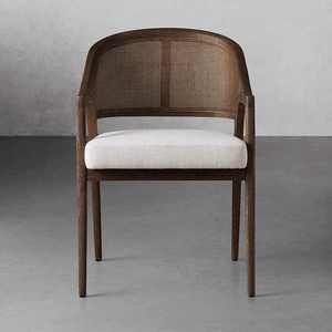 Modern Nordic Design Light Luxury <b>Vintage</b> Solid Wood Rattan Dining <b>Chair</b> Japanese Backrest for Home Furniture Leisure Popular - Product Image 3