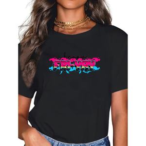 Camiseta de ocio para mujer para Primavera/Verano Top estampado estándar de un color hecho en China - Product Image 1