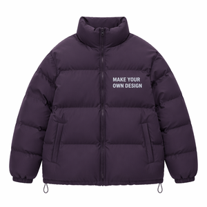 Stand collar puffer <b>jacket</b> Winter windproof casual coat <b>Thick</b> polyester wadding <b>jacket</b> Wholesale men's solid <b>jacket</b> - Product Image 1