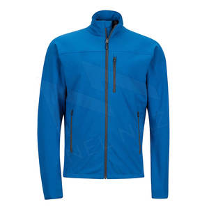 Logo personnalisé impression avant fermeture éclair col montant Softshell vestes 2023 poids léger hommes Softshell veste - Product Image 1