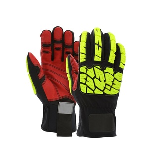 Guantes de trabajo de protección de alto impacto Guantes DE SEGURIDAD TPR de cuero artificial de tamaño al por mayor para mecánicos y trabajadores de campos petroleros - Product Image 1