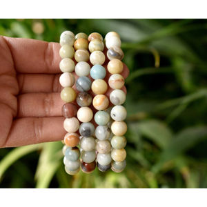 Pulsera de joyería de moda de piedra Natural con cuentas redondas de cristal de amazonita brazalete elegante para mujer - Product Image 5