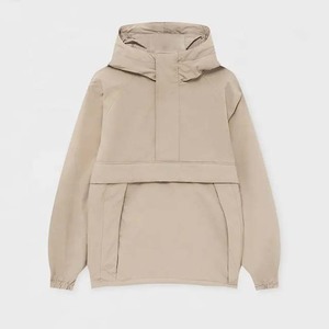 2023 Wholesale Stand Collar Outerwear Windproof Waterproof Canvas Pocket Hooded <b>Half</b> <b>Zip</b>-up Custom Logo <b>Mens</b> Windbreaker <b>Jackets</b> - Product Image 4