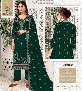 Nuevo 2024 último traje de diseñador más floreciente Georgette Salwar Suit & Dupatta con bordado Zarkhan y trabajo manual exquisito - Product Image 6