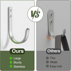 Optimised Outdoor Closet Door Aluminium Hangers Brass Coat <b>Rack</b> <b>Wall</b> Mounted Screw Hanging Clothing Towels Vintage Bathroom Use - Product Image 2