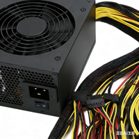Bloc d'alimentation ALEO 4U Silent ATX 2000W 20+4 broches 12V compatible avec 8 connecteurs de cartes graphiques, pour serveur, noir, en matériau PC