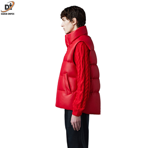 Chaqueta acolchada sin mangas informal con estilo para hombre con cuello levantado y cremallera, chaleco acolchado ligero para exteriores para temporada de invierno - Product Image 4