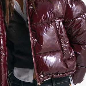 <b>Women</b> Wholesale Casual <b>Lightweight</b> Outerwear Soft Daily Wear Zip Up Coat / OEM Custom Logo Streetwear Loose Fit <b>Puffer</b> <b>Jacket</b> - Product Image 5