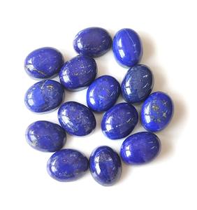 Cabujón ovalado de lapislázuli natural, 3x5mm-20x30mm, parte posterior plana, piedra preciosa suelta, Color azul para la fabricación de joyas, precio al por mayor - Product Image 1