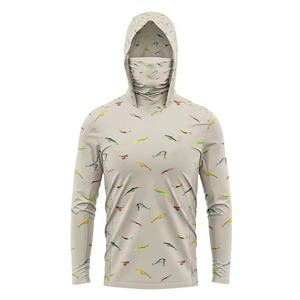 Venta caliente Máscara ligera Malla Camo Pesca Sudadera con capucha UPF 50 + Secado rápido Transpirable Protección UV Camisa de pesca para hombres - Product Image 5