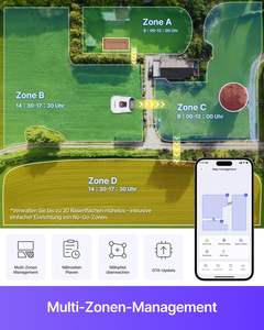 Tondeuse à gazon robotisée intelligente Genie 3000 avec RTK et vision à 4 caméras, cartographie, détection d'obstacles par IA, contrôle par application et capteur de pluie - Product Image 4