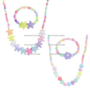 Ensemble de bijoux vintage en acier inoxydable et résine acrylique, collier et boucles d'oreilles, collier multi-rangs, ensemble complet de SCI - Product Image 4