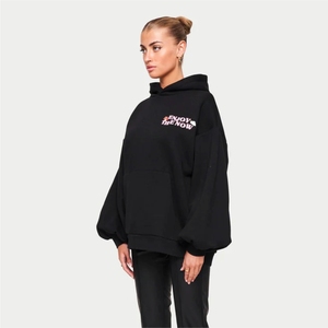 Sudadera con capucha de algodón de alto gramaje, estilo popular, cuello redondo, personalizada, con estampado de letras en relieve, oversize, 2024, venta al por mayor - Product Image 6