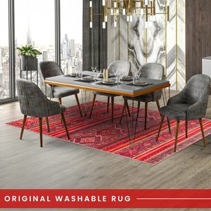 Netline Home 1322K Multi-Colour Bohemian Flat Weave <b>Washable</b> <b>Rug</b> - Product Image 2