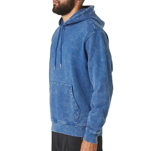 Gran oferta, Jersey hecho a medida, sudadera con capucha con lavado ácido, elementos básicos de Color sólido, sudaderas con capucha Vintage lavadas con ácido mezcladas de algodón para hombres - Product Image 5