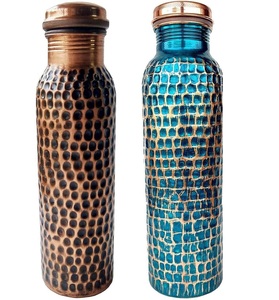 Pure Copper <b>Bottle</b> For Storing And Drinking <b>Water</b> With Traditional Design Leak Proof And Durable Quality From India - Product Image 1