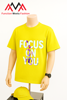 T-Shirt Homme Décontracté 65% Coton + 35% Spandex Imprimé Devant Graphique Manches Courtes Streetwear Beachwear Jaune Taille Régulière