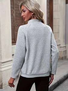 Sweat-shirt pour femme à manches longues, décontracté, tendance, couleur unie, haut d'automne et d'hiver, fitness, sport, doublé, logo - Product Image 2