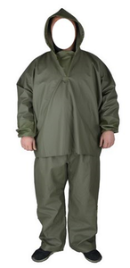 Combinaison imperméable légère en PVC coupe-vent bleu marine avec capuche, taille élastique et poignets durables, résistante au froid pour activités de plein air - Product Image 2