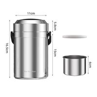 WXL594 Grande capacité 1L 1.6L 304 Contenants alimentaires pour soupe Thermos à vide Tasse isotherme en acier inoxydable Boîte à lunch thermos