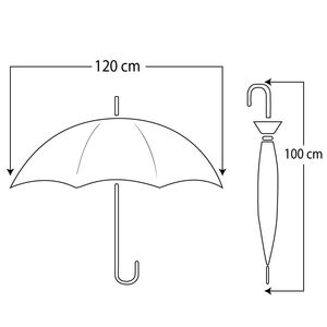Bordeaux 16-Rib Parapluie de pluie coupe-vent grand durable avec manche en bois en bleu noir et vert - Product Image 2