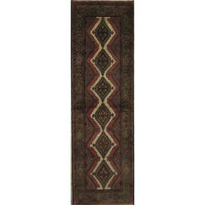 One Of The Kind Hand-Knotted Persian <b>Wool</b> Rug _ Luxurious Vintage Design, 10'5 x 2'6, Artisan <b>Crafted</b> - Product Image 1