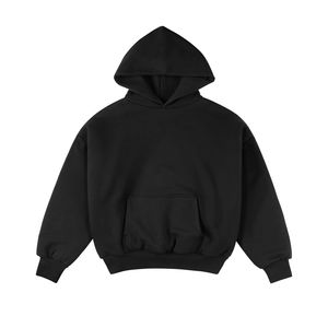 OEM High Quality Unisex <b>Hoodies</b> 100% Cotton <b>Plain</b> Heavyweight Fleece Heat Transfer Printed Oversize Winter <b>Black</b> Hooded Collar - Product Image 4