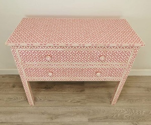 Tabouret en incrustation d'os Table de nuit design Table de chevet Table d'extrémité pour salon - Product Image 3