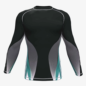 New Arrival Spandex/Polyester Breathable Heat-Transfer <b>Printed</b> High Quality Custom Design long Sleeve Rash Guard for Men BJJ - Product Image 1