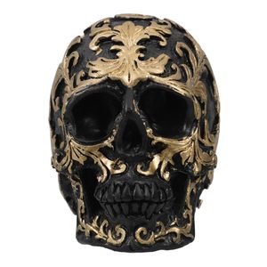 <b>Skull</b> <b>Ornament</b> Resin Crafted Wicca Sculpture Bronze Human <b>Skull</b> Coin Bank for Halloween Decorations and Gifts - Product Image 2