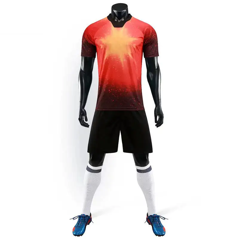 Gute Qualität Unisex Fußball trikots Uniform Sportswear Club Sets Kunden spezifisches Top Design Fußball uniformen
