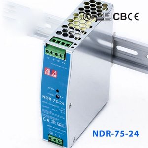 Alimentation à découpage AC/DC Mean Well NDR-75-24 24V 3.2A 76.8W, convertisseur de puissance mince pour rail DIN pour contrôle industriel - Product Image 1